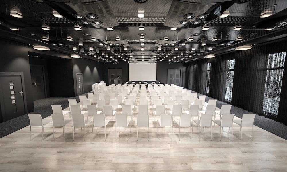 Image of a conference center meeting hall.